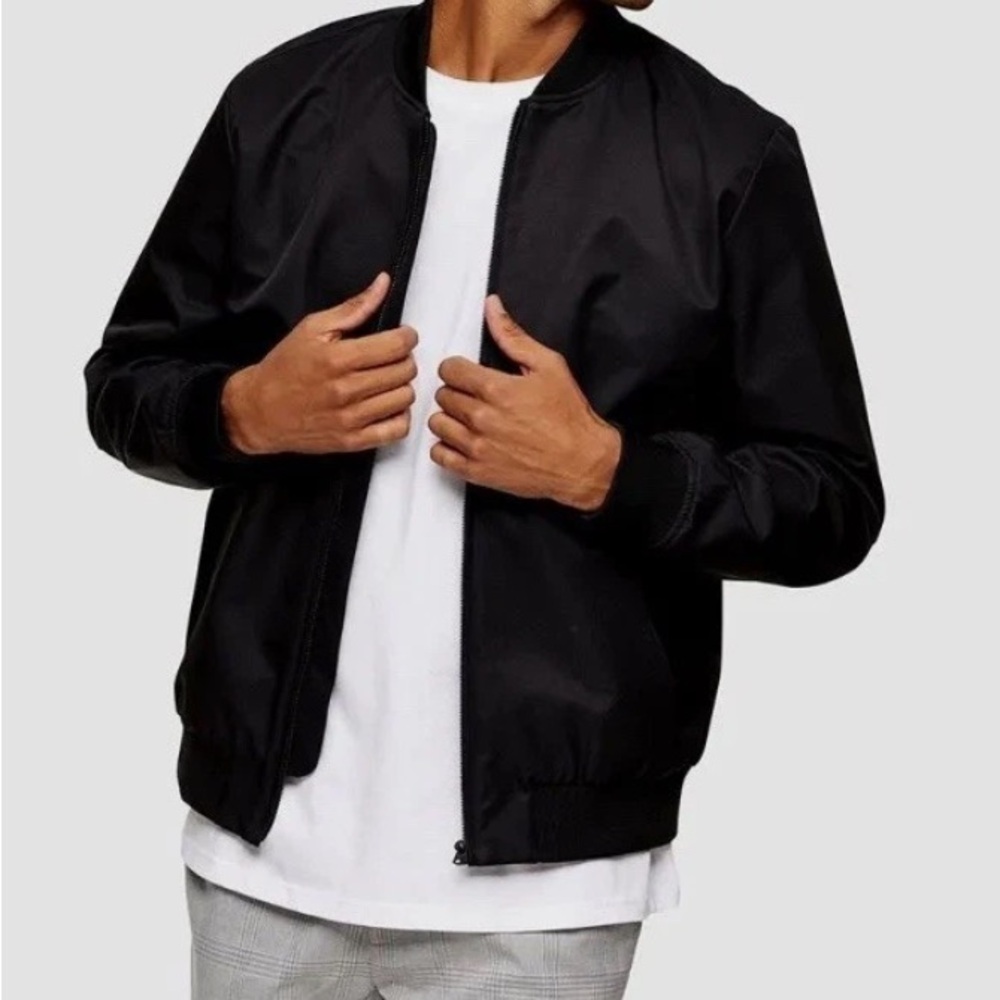 Men's Topman Black Bomber Jacket